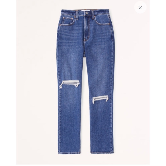 NWOT Abercrombie & Fitch Curve Love The Ankle Straight Ultra High Rise Jean - Picture 1 of 7